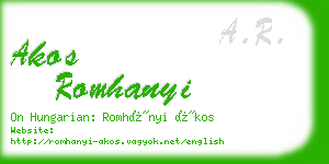 akos romhanyi business card